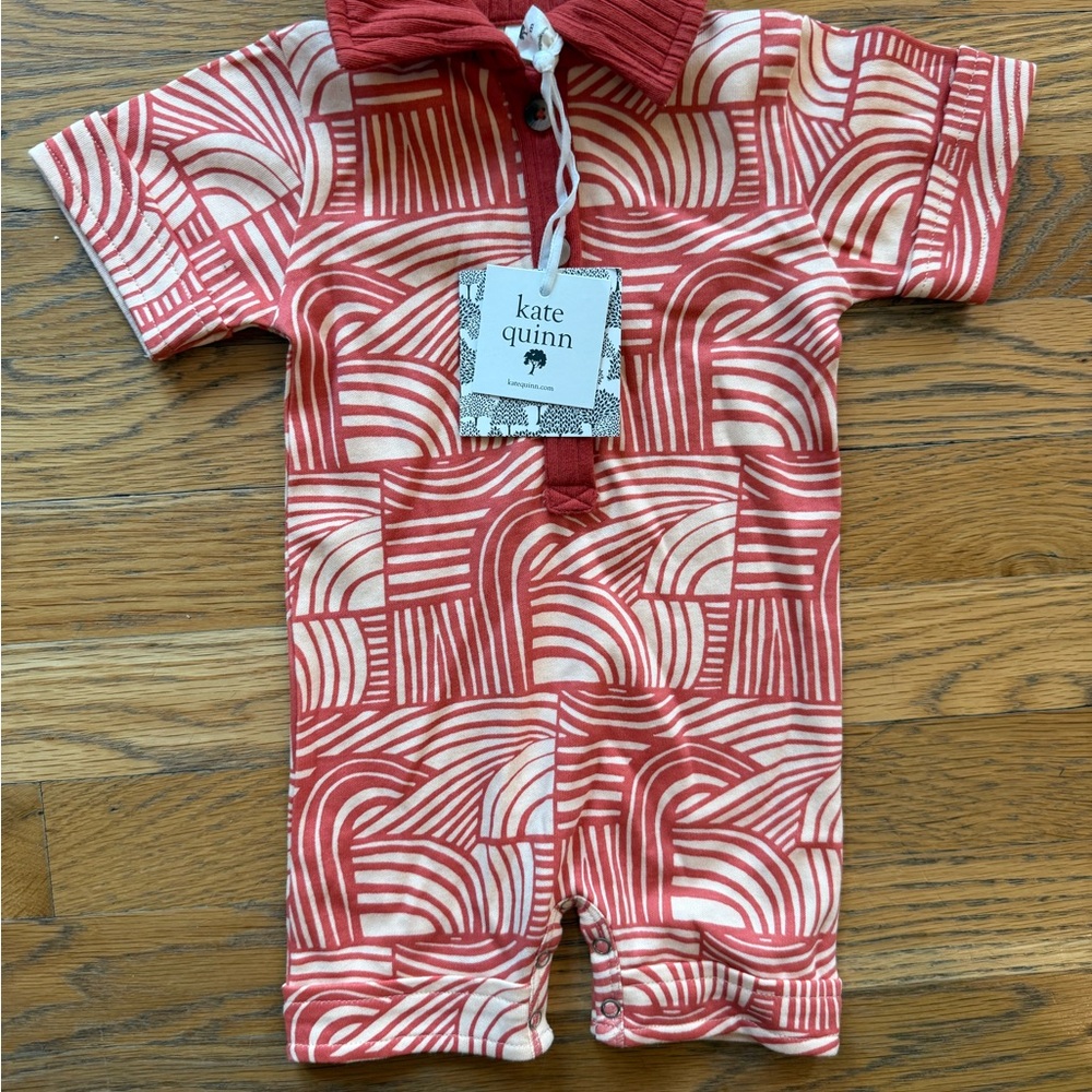 Kate Quinn Red and Cream Bodysuit